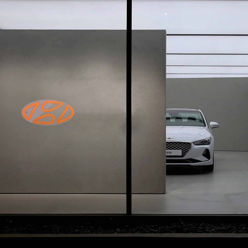 چراغ دیواری نئون دیزاین طرح Hyundai_ORG