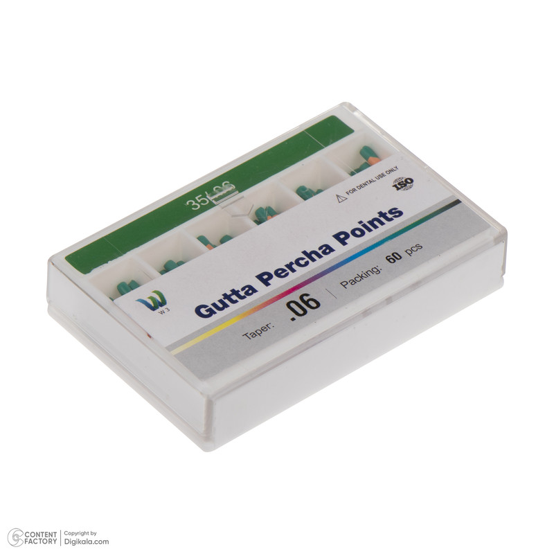 گوتا دندانپزشکی دبلیو تری مدل 35 بسته 60 عددی گوتا دندانپزشکی دبلیو تری مدل 35 بسته 60 عددی
