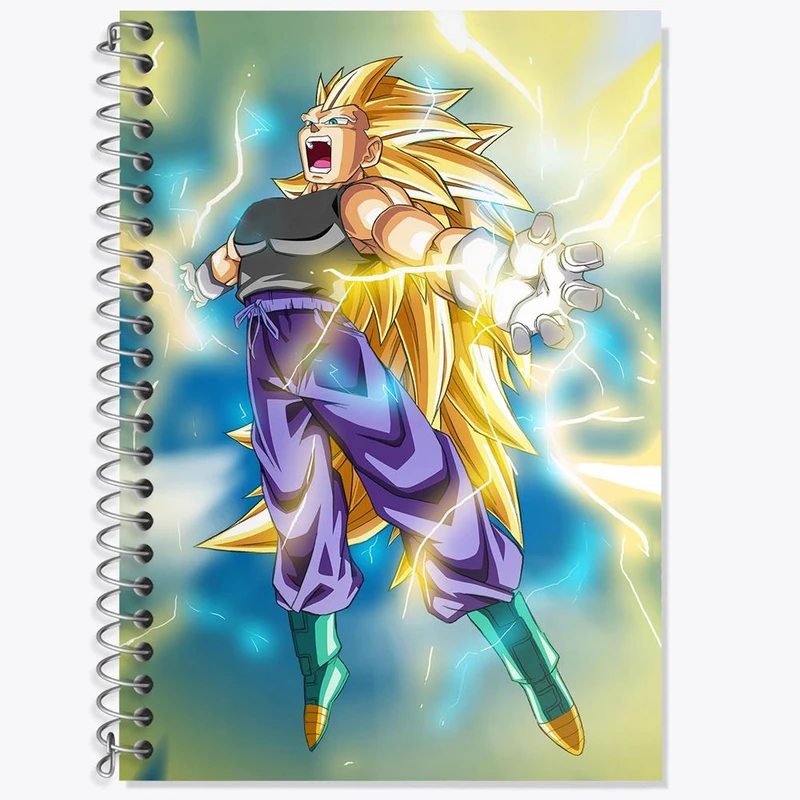 دفتر زبان 50 برگ خندالو مدل دو خط طرح گوکو انیمه دراگون بال Dragon Ball کد 12064