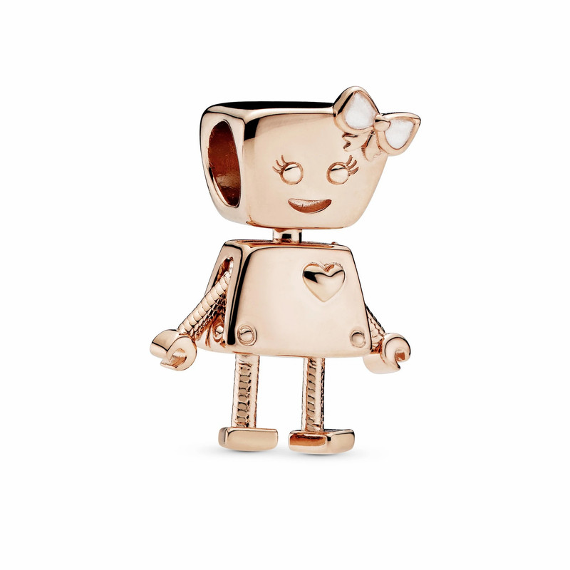 آویز گردنبند نقره زنانه پاندورا مدل Rose Gold Bella Bot