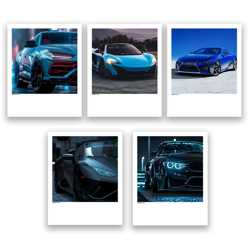 آویز تزیینی عرش مدل فانتزی ماشین اسپرت کد Asa1311 مجموعه پنج عددی