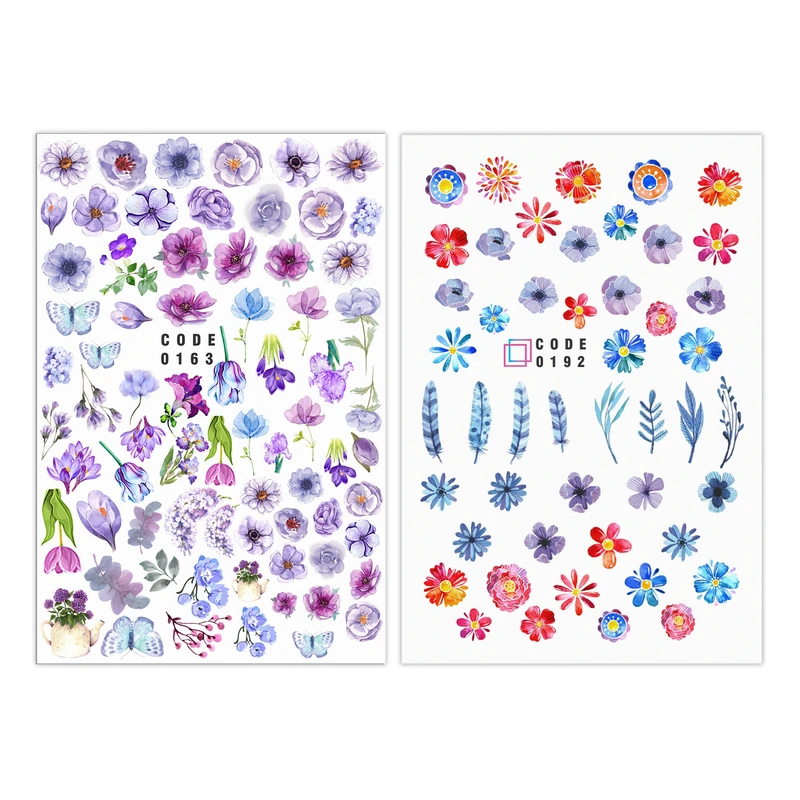 برچسب لنز ناخن مدل گل مجموعه 2 عددی