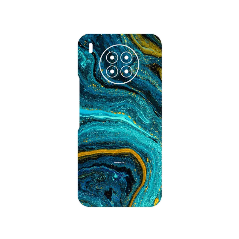 برچسب پوششی ماهوت مدل Turquoise marblewith golden streaks مناسب برای گوشی موبایل هوآوی Nova 8i