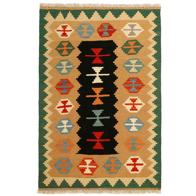 گلیم دستبافت یک و نیم متری مدل قشقایی کد 548970