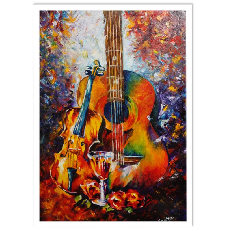 تابلو نوری بکلیت طرح ساز و آلات موسیقی گیتار  مدل W-15394