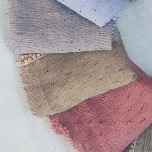 شال زنانه مدل نخی وارداتی پلیسه دور عدسی