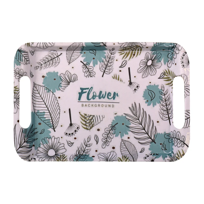 سینی دسته دار مهروز مدل 1005 flower سایز 18×28 سانتی متر