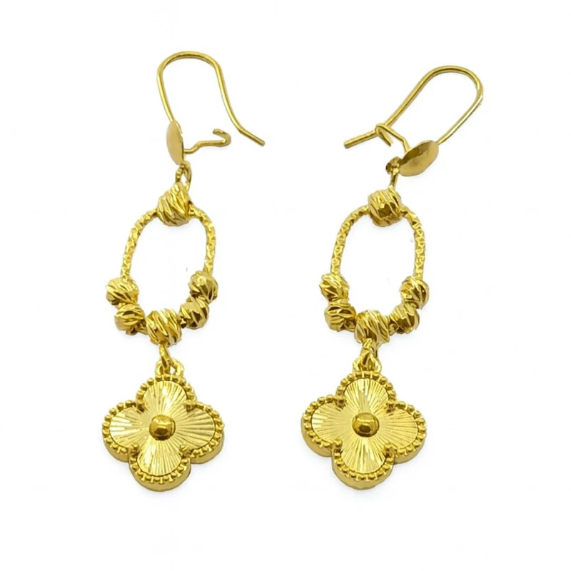 گوشواره آویز زنانه مدل گل تراشیده کد GH0001