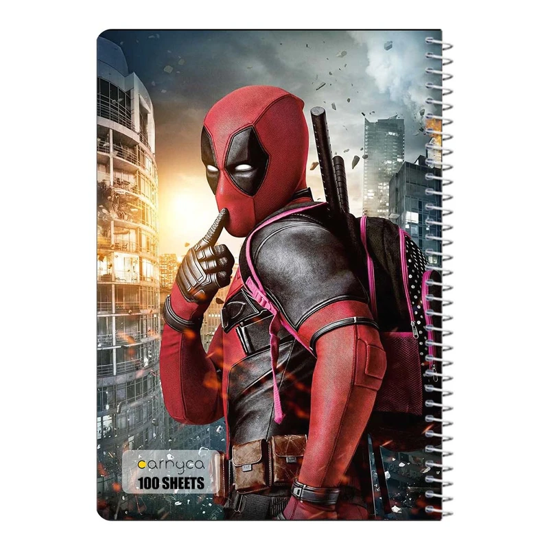 دفتر مشق 100 برگ سیمی کارنیکا طرح ددپول Deadpool کد 22601
