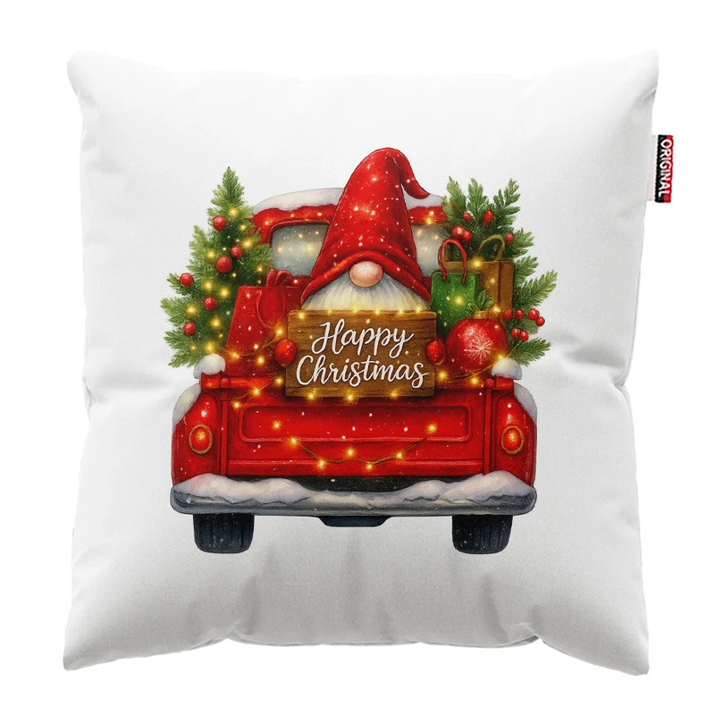 کوسن پاد آفرین مدل کریسمس طرح بابانوئل کاج گوزن آدم برفی کد PK402585 سایز 40*40 سانتی متر