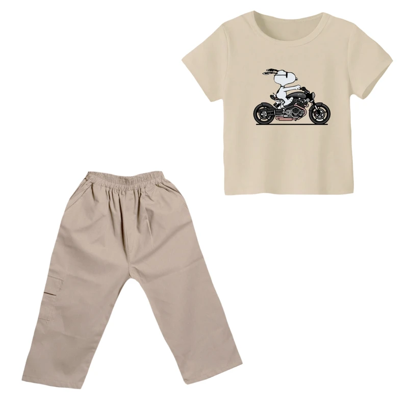 ست تی شرت و شلوارک پسرانه مدل اسنوپی کد ۹۴