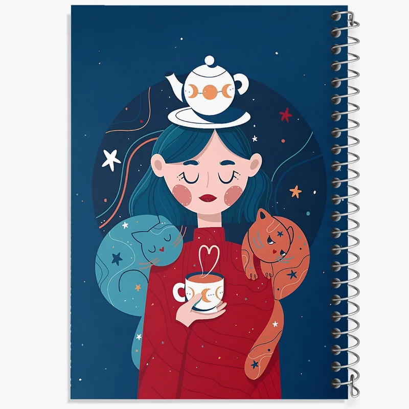 دفتر لیست خرید 50 برگ خندالو طرح دختر و گربه کد N4715