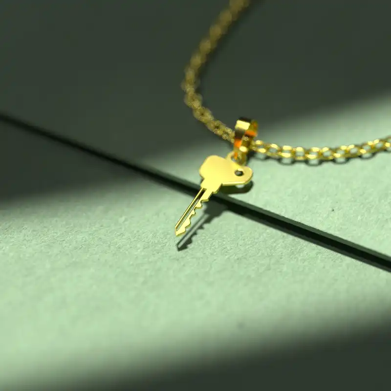 گردنبند طلا 18 عیار زنانه مدوپد مدل کلید کد D3-1-1192