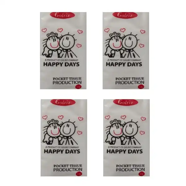 دستمال کاغذی جیبی 15 برگ گلریز مدل soft بسته 4 عددی