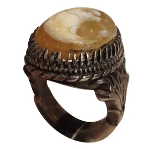 انگشتر نقره مردانه مدل عقیق سلیمانی کهکشانی ASK219220