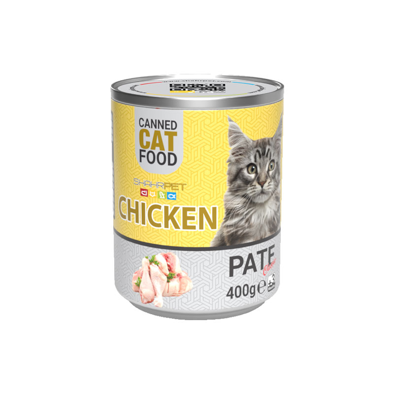کنسرو گربه شهرپت مدل Chicken وزن 400 گرم بسته 6 عددی