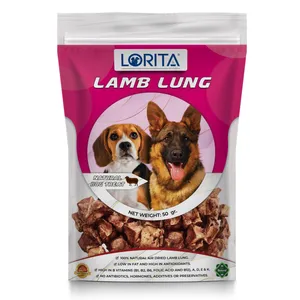 تشویقی سگ لوریتا مدل DRIED LAMB LUNG وزن 50 گرم