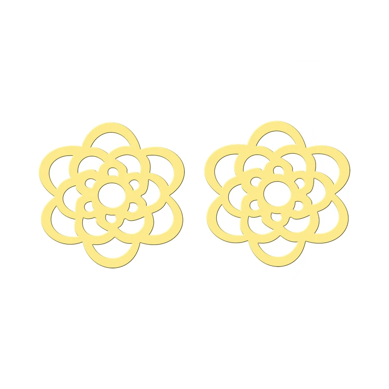 گوشواره طلا 18 عیار زنانه کرابو طرح گل مدل Kr5157