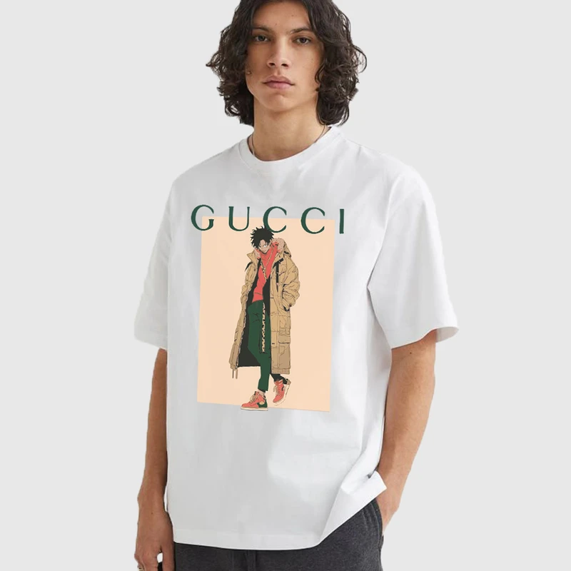 تی شرت آستین کوتاه مردانه مدل اسپرت انیمه ای وان پیس طرح لوفی anm558