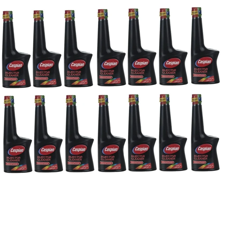  محلول انژکتورشوی خودرو بنزینی کاسپین مدل Injector Cleaner حجم 230 میلی‌لیتر بسته 14 عددی