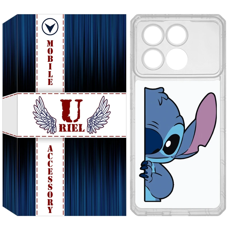 کاور یوریل مدل Clear کد 74 طرح استیچ مناسب برای گوشی موبایل شیائومی Poco X6 Pro