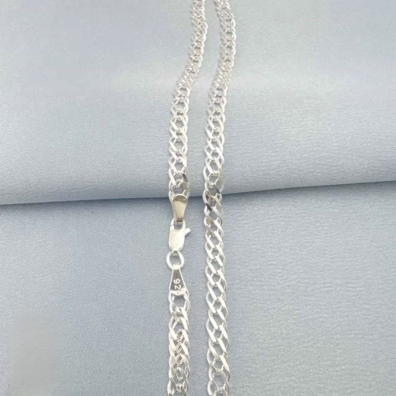 زنجیر نقره زنانه مدل دوبل کد roz7 زنجیر نقره زنانه مدل دوبل کد roz7