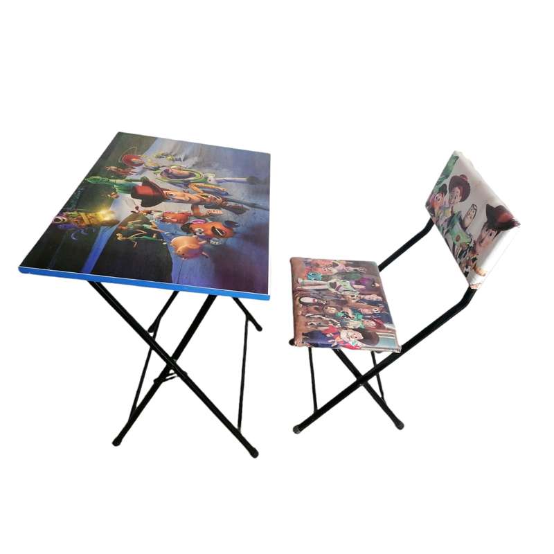 ست میز تحریر و صندلی مدل تاشو طرح اسباب بازی ها