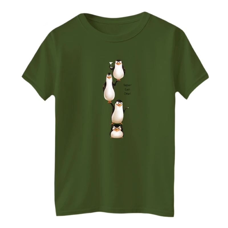 تی‌شرت آستین کوتاه لانگ بچگانه مدل پنگوئن ها