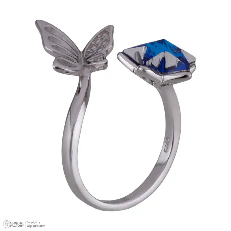 انگشتر نقره زنانه سواروسکی مدل مکعب و سنگ کد 878745