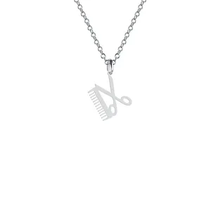 گردنبند نقره زنانه هایکا مدل شانه و قیچی کد n.ha2-623
