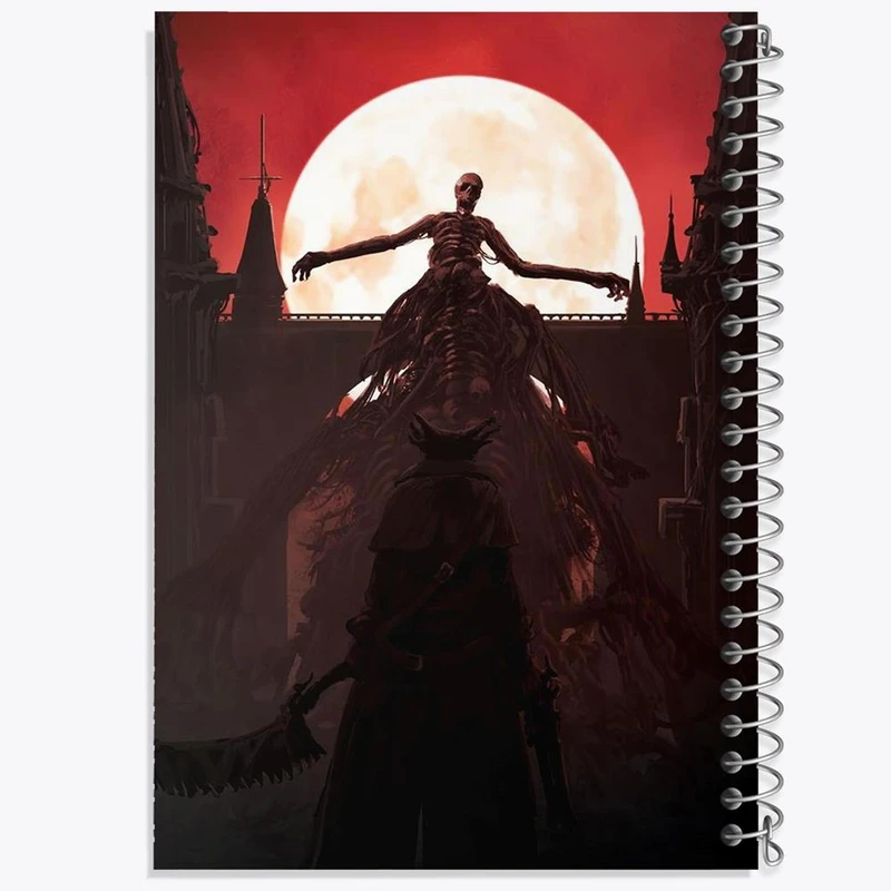 دفتر ژورنال نویسی 50 برگ خندالو مدل نقطه ای طرح بازی بلاد بورن Blood Borne کد 30072