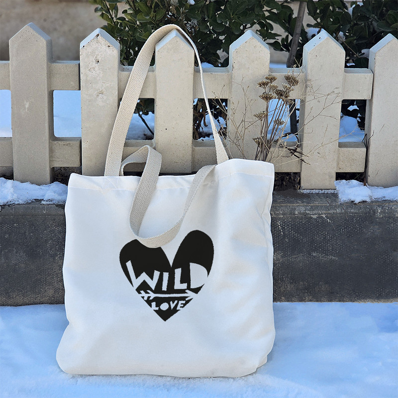 ساک خرید خندالو طرح قلب مشکی کد 10304