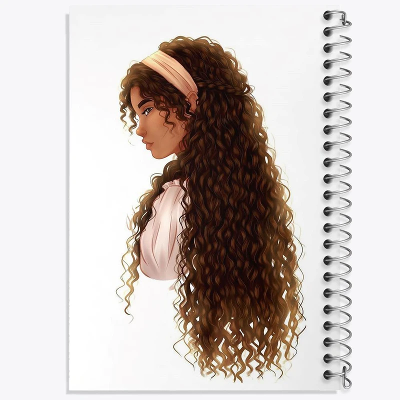 دفتر لیست خرید 50 برگ خندالو طرح دختر مو فرفری کد 28792