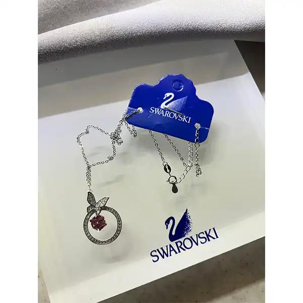 گردنبند نقره زنانه سواروسکی مدل مکعب جواهری کد 6543263