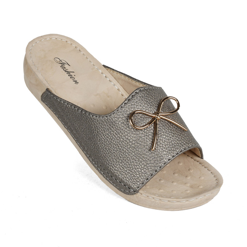 دمپایی زنانه نیکتا مدل L32 رنگ پلاتینی