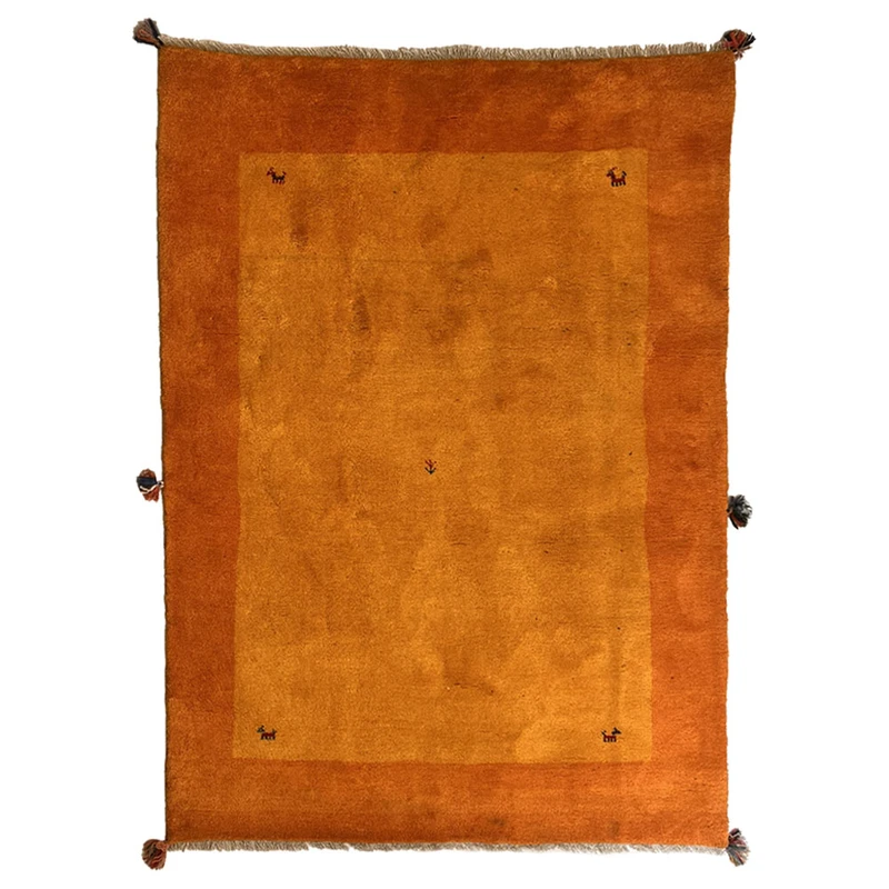  گبه دستبافت قشقایی سه متری کد NKP.RJ0019 زمینه نارنجی