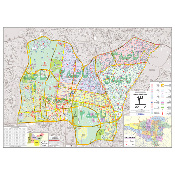 نقشه راهنمای منطقه 3 تهران گیتاشناسی نوین کد 1303