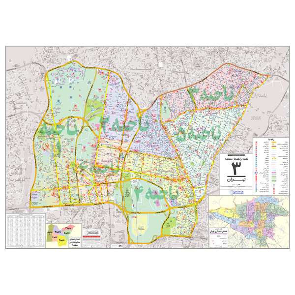 نقشه راهنمای منطقه 3 تهران گیتاشناسی نوین کد 1303