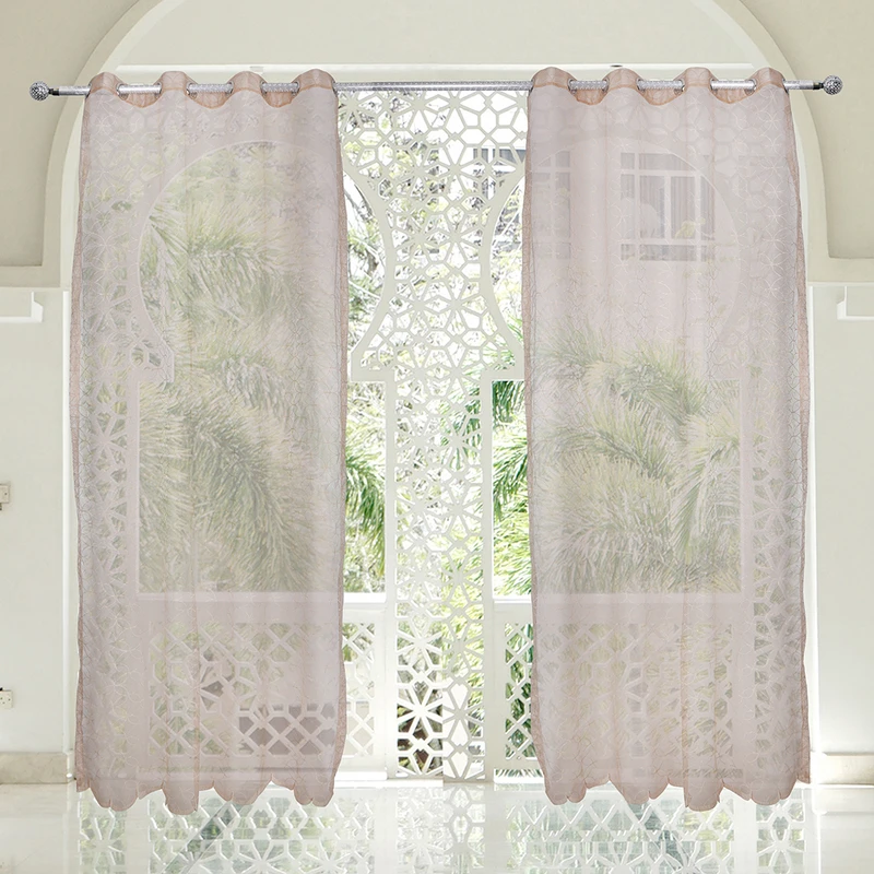 پرده نوین دکور سیاناو مدل تور دایره ای سایز 280 × 140 سانتی متر