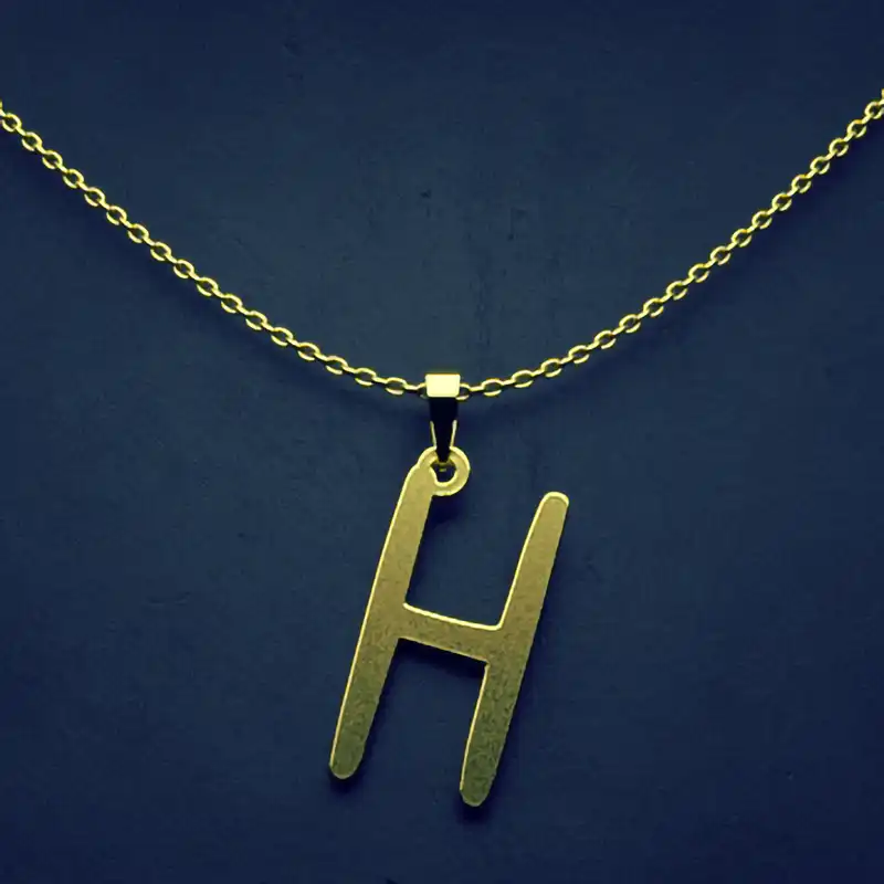 گردنبند طلا 18 عیار زنانه مدوپد مدل حرف H کد H3-1-1580