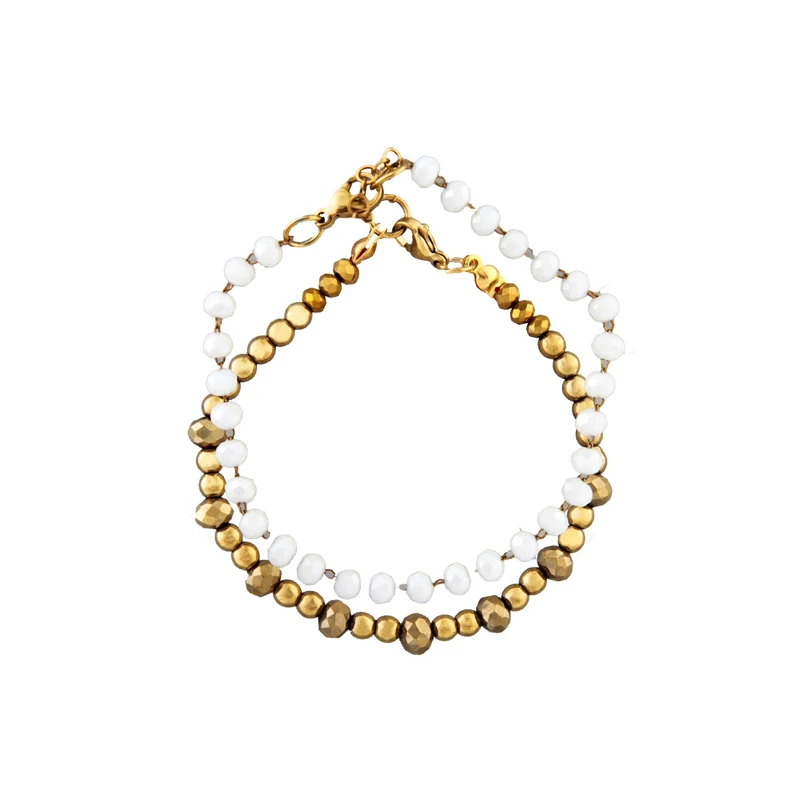 دستبند مهره ای زنانه کد 1705 مجموعه دو عددی