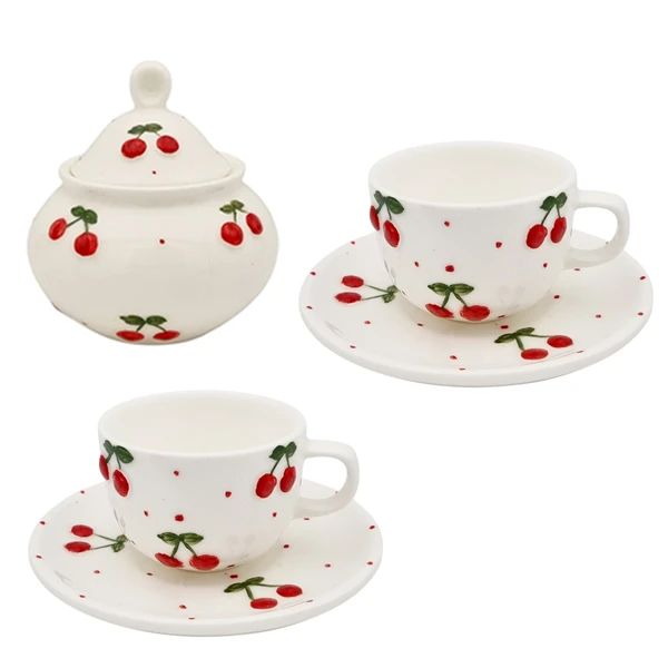 سرویس قهوه خوری ۶ پارچه مناسب برای 2 نفره مدل زرین کد 2435P6xalb