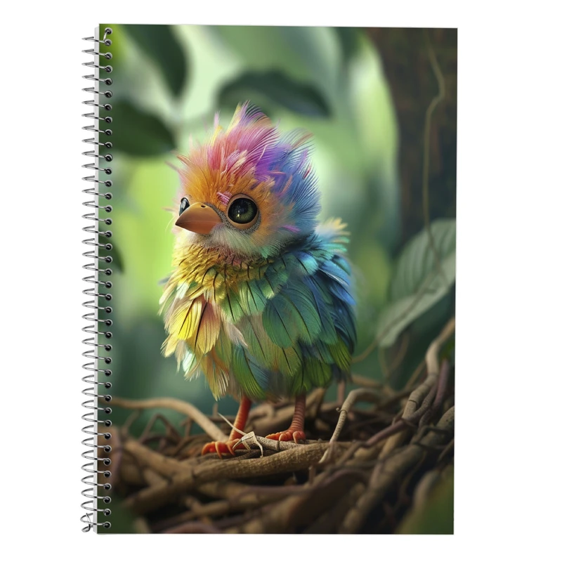 دفتر زبان 50 برگ مدوپد مدل سه خط طرح جوجه کد DF14690