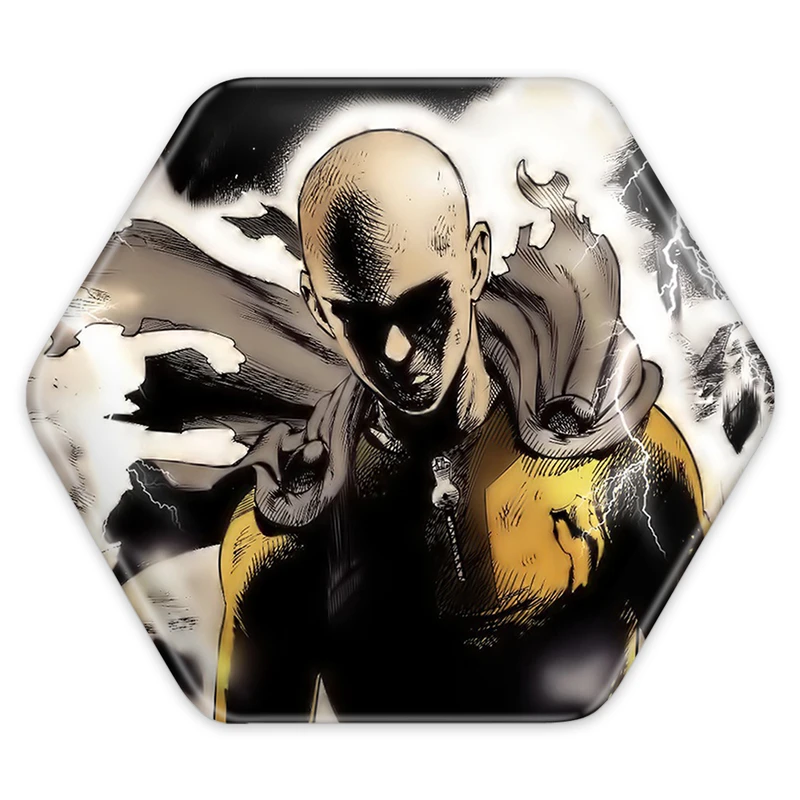 پیکسل خندالو طرح سایتاما انیمه مرد تک مشتی مدل شش ضلعی کد 11356