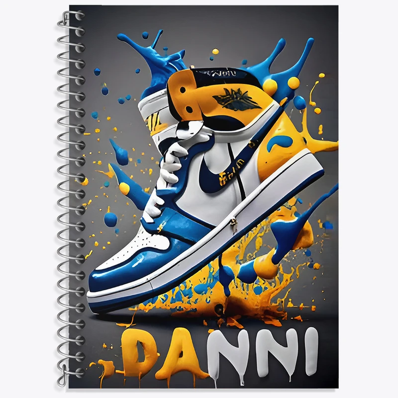 دفتر زبان 50 برگ خندالو مدل دو خط طرح کتونی نایک کد N3378