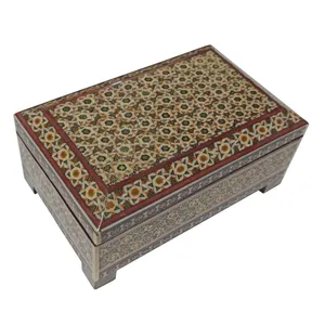 جعبه جواهرات خاتم کاری چوبی مدل K133