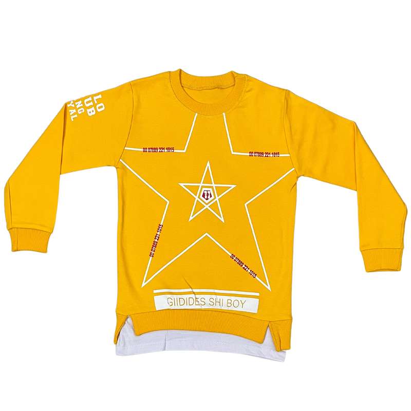 سویشرت پسرانه مدل ستاره رنگ زرد