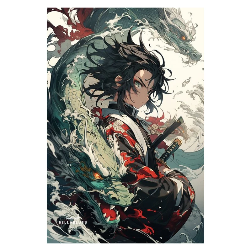 استیکر لپ تاپ و موبایل مدل انیمه طرح شیطان کش کامادو تانجیرو demon slayer kamado tanjiro کد 305