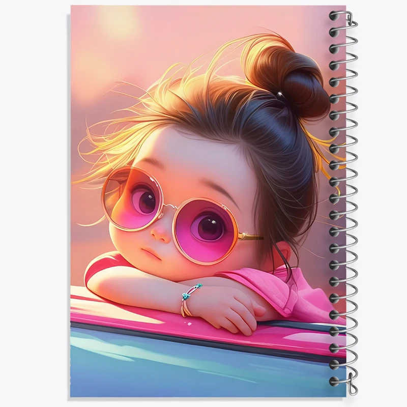 دفتر ژورنال نویسی 50 برگ خندالو مدل نقطه ای طرح دخترانه کیوت کد N4874