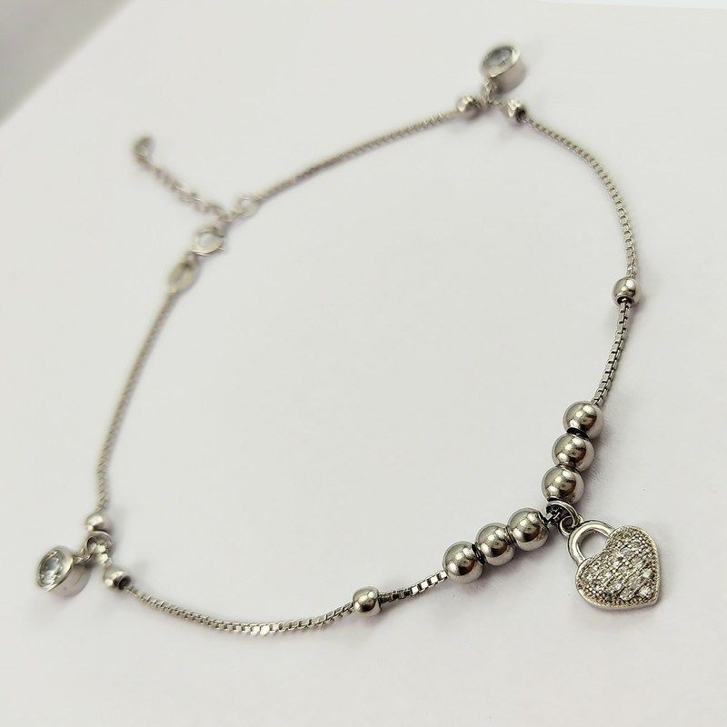 پابند نقره زنانه مدل قلب کد NG1488